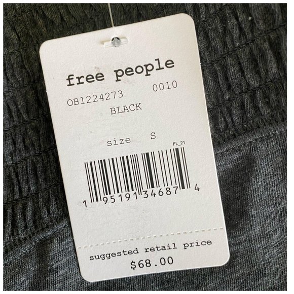 Free People Caroline Smocked Turtleneck Top Sz S - Picture 9 of 10